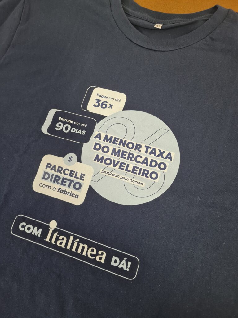 Camiseta para Evento da empresa Italinea feita em DTF
